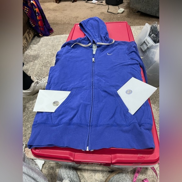 COPY - Nike Blue Zip-Up Hoodie large - Picture 1 of 11